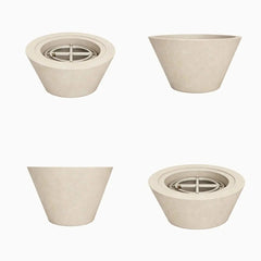 Flame Havens 24" Round GFRC Concrete Cone Style Fire Only Bowl by Flame Havens Serenity Series