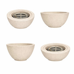 Flame Havens 24" Round GFRC Concrete Fire Only Bowl by Flame Havens Serenity Series