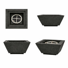 Flame Havens 24" Square Angular GFRC Concrete Cone Style Fire Only Bowl by Flame Havens Serenity Series