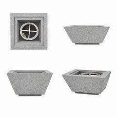 Flame Havens 24" Square Angular GFRC Concrete Cone Style Fire Only Bowl by Flame Havens Serenity Series