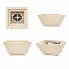 Flame Havens 24" Square Angular GFRC Concrete Cone Style Fire Only Bowl by Flame Havens Serenity Series