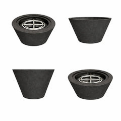Flame Havens 30" Round GFRC Concrete Cone Style Fire Only Bowl by Flame Havens Serenity Series