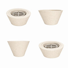 Flame Havens 30" Round GFRC Concrete Cone Style Fire Only Bowl by Flame Havens Serenity Series