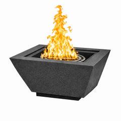 Flame Havens 30" Square Angular GFRC Concrete Cone Style Fire Only Bowl by Flame Havens Serenity Series