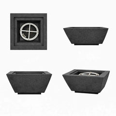 Flame Havens 30" Square Angular GFRC Concrete Cone Style Fire Only Bowl by Flame Havens Serenity Series
