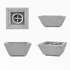 Flame Havens 30" Square Angular GFRC Concrete Cone Style Fire Only Bowl by Flame Havens Serenity Series