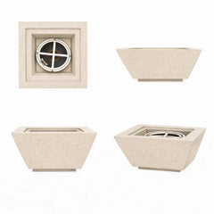 Flame Havens 30" Square Angular GFRC Concrete Cone Style Fire Only Bowl by Flame Havens Serenity Series