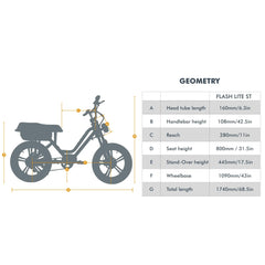 EUNORAU FLASH LITE ST 52V750W Fat Tire eMoped Electric Bicycle
