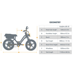 EUNORAU FLASH LITE ST 52V750W Fat Tire eMoped Electric Bicycle