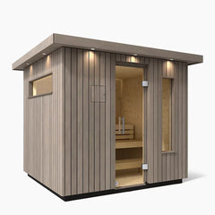 Kohler C2 Outdoor Sauna Kit – Weathered Grey Spruce | Up to 6 Persons - Green Vista Living
