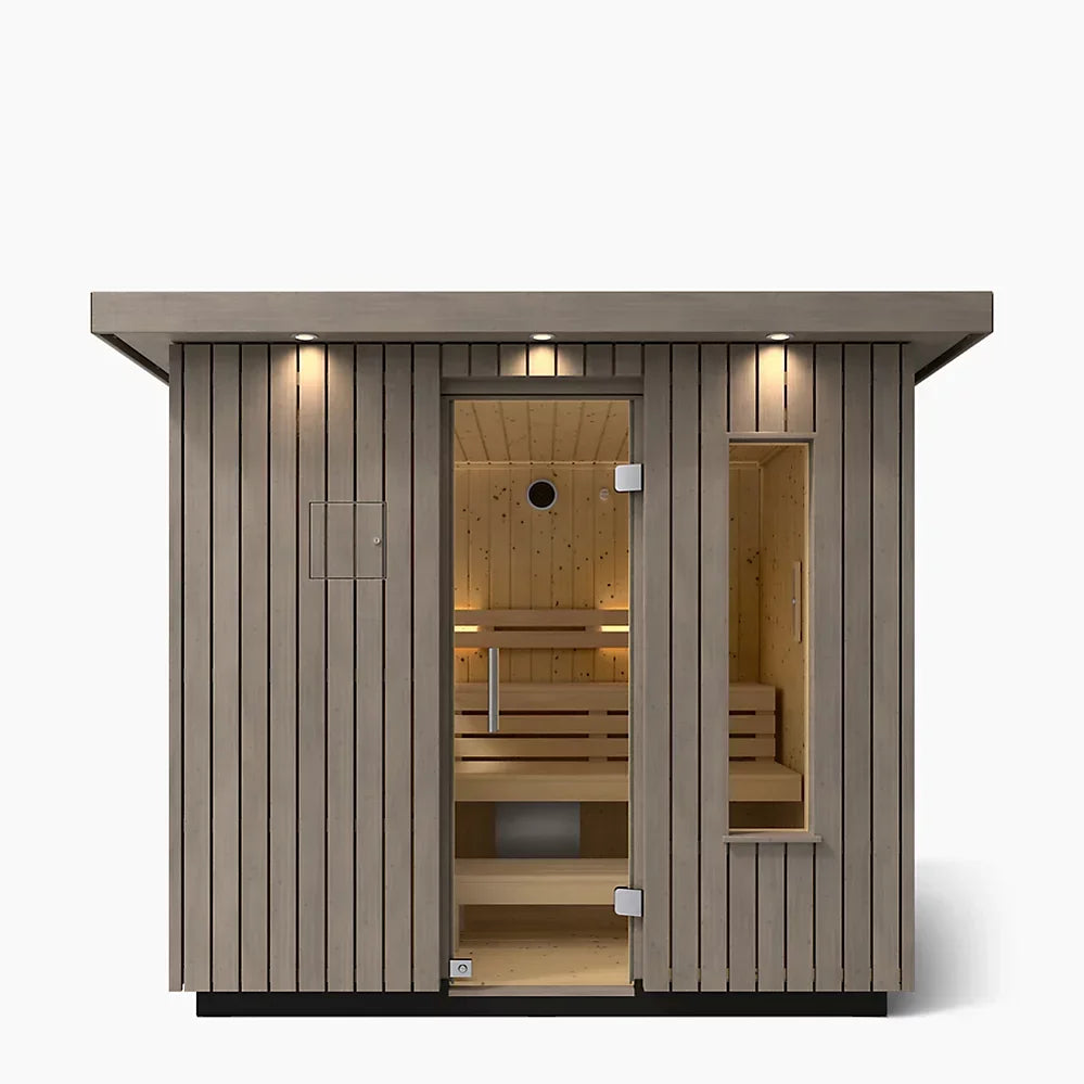Kohler C2 Outdoor Sauna Kit – Weathered Grey Spruce | Up to 6 Persons - Green Vista Living