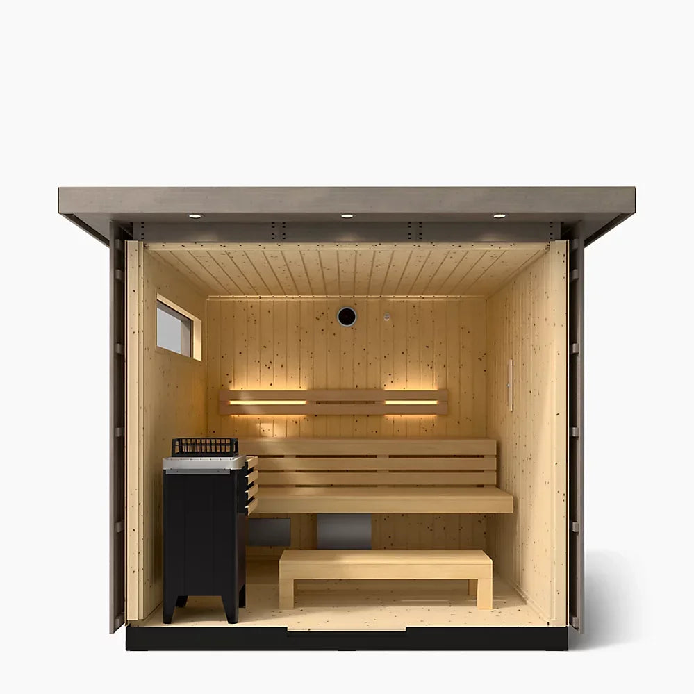 Kohler C2 Outdoor Sauna Kit – Weathered Grey Spruce | Up to 6 Persons - Green Vista Living