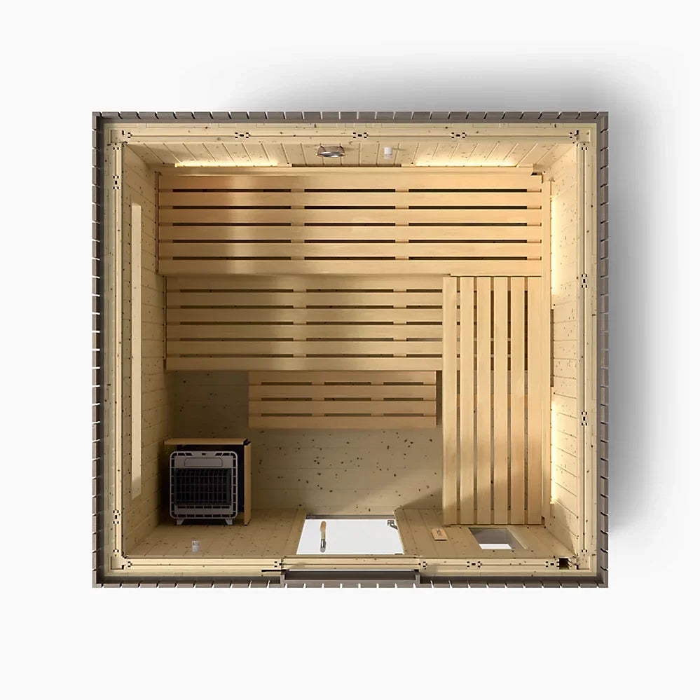 Kohler C2 Outdoor Sauna Kit – Weathered Grey Spruce | Up to 6 Persons - Green Vista Living