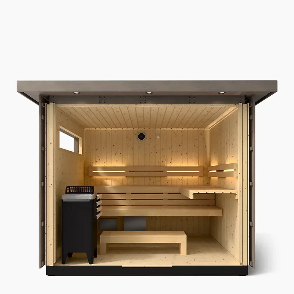 Kohler C2 Outdoor Sauna Kit – Weathered Grey Spruce | Up to 6 Persons - Green Vista Living