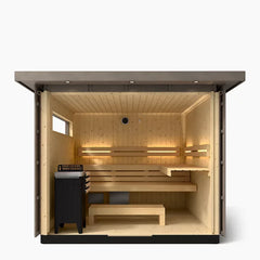 Kohler C2 Outdoor Sauna Kit – Weathered Grey Spruce | Up to 6 Persons - Green Vista Living