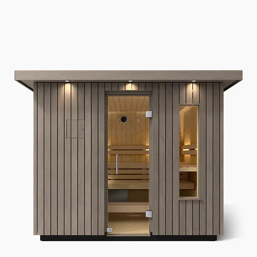 Kohler C2 Outdoor Sauna Kit – Weathered Grey Spruce | Up to 6 Persons - Green Vista Living