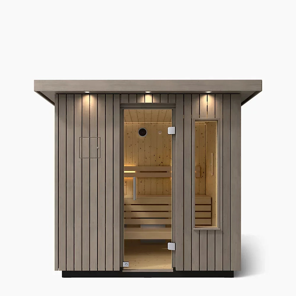 Kohler C2 Outdoor Sauna Kit – Weathered Grey Spruce | Up to 6 Persons - Green Vista Living