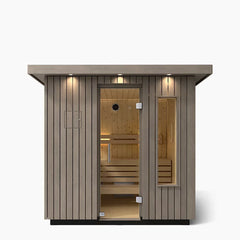 Kohler C2 Outdoor Sauna Kit – Weathered Grey Spruce | Up to 6 Persons - Green Vista Living