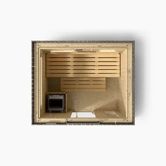 Kohler C2 Outdoor Sauna Kit – Weathered Grey Spruce | Up to 6 Persons - Green Vista Living