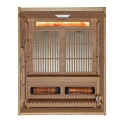 Golden Designs Soria Hybrid Sauna (Indoor) Full Spectrum and Harvia Traditional Stove | GDI-8330-01 | 3 Persons