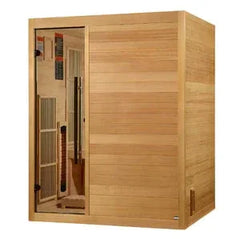 Golden Designs Soria Hybrid Sauna (Indoor) Full Spectrum and Harvia Traditional Stove | GDI-8330-01 | 3 Persons