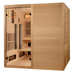 Golden Designs Toledo Hybrid Sauna (Indoor) Full Spectrum and Harvia Traditional Stove | GDI-8360-01 Toledo | 6 Persons