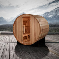 Golden Designs Barrel Traditional Sauna – Pacific Cedar | GDI-B004-01 / Arosa | 4 Person