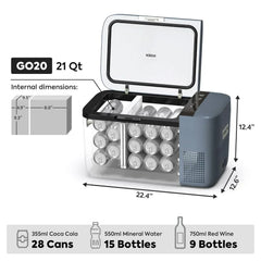 ICECO GO20 21QT Dual Zone Portable Fridge Car Freezer - Green Vista Living