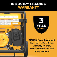 FIRMAN Power Equipment Dual Fuel Portable Generator 4550/3650W Recoil Start