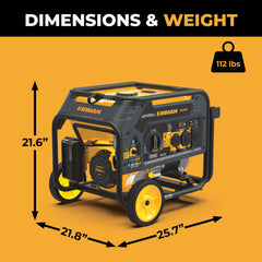 FIRMAN Power Equipment Dual Fuel Portable Generator 4550/3650W Recoil Start