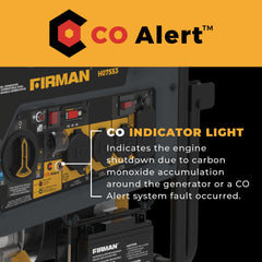 FIRMAN Power Equipment Dual Fuel Portable Generator 9400/7500W Electric Start 120/240V with CO Alert