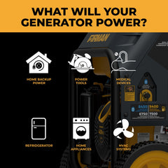 FIRMAN Power Equipment Dual Fuel Portable Generator 9400/7500W Electric Start 120/240V with CO Alert