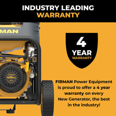 FIRMAN Power Equipment Dual Fuel Portable Generator 9400/7500W Electric Start 120/240V with CO Alert