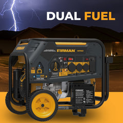 FIRMAN Power Equipment Dual Fuel Portable Generator 9400/7500W Electric Start 120/240V with CO Alert
