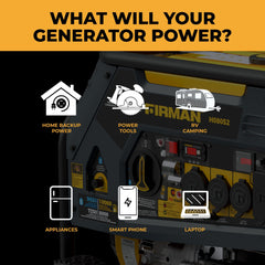 FIRMAN Power Equipment Dual Fuel Portable Generator 10000/8000W Electric Start 120/240V with CO alert