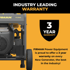 FIRMAN Power Equipment Dual Fuel Portable Generator 10000/8000W Electric Start 120/240V with CO alert