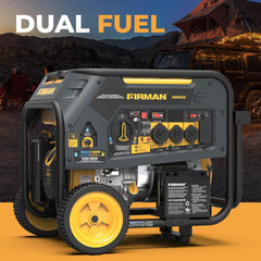 FIRMAN Power Equipment Dual Fuel Portable Generator 10000/8000W Electric Start 120/240V with CO alert