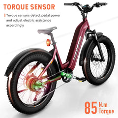 HOVSCO HovAlpha 26" Step-Thru Fat Tire Ebike - Green Vista Living