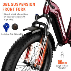 HOVSCO HovAlpha 26" Step-Thru Fat Tire Ebike - Green Vista Living