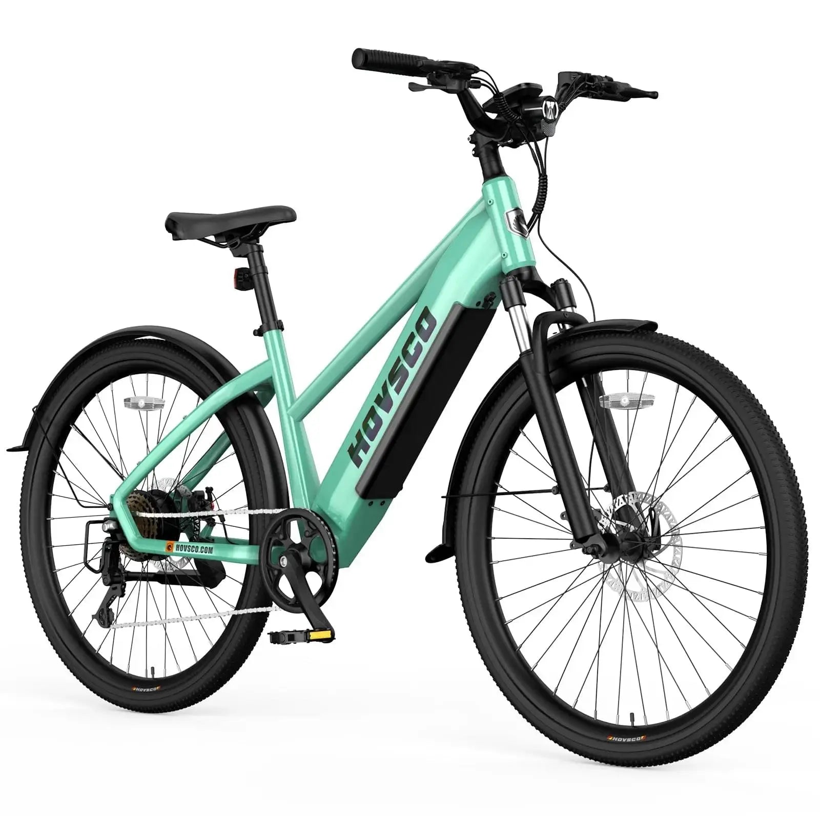 HOVSCO HovCity 27.5" Step-Thru Cruiser Electric Bike For Adults - Green Vista Living