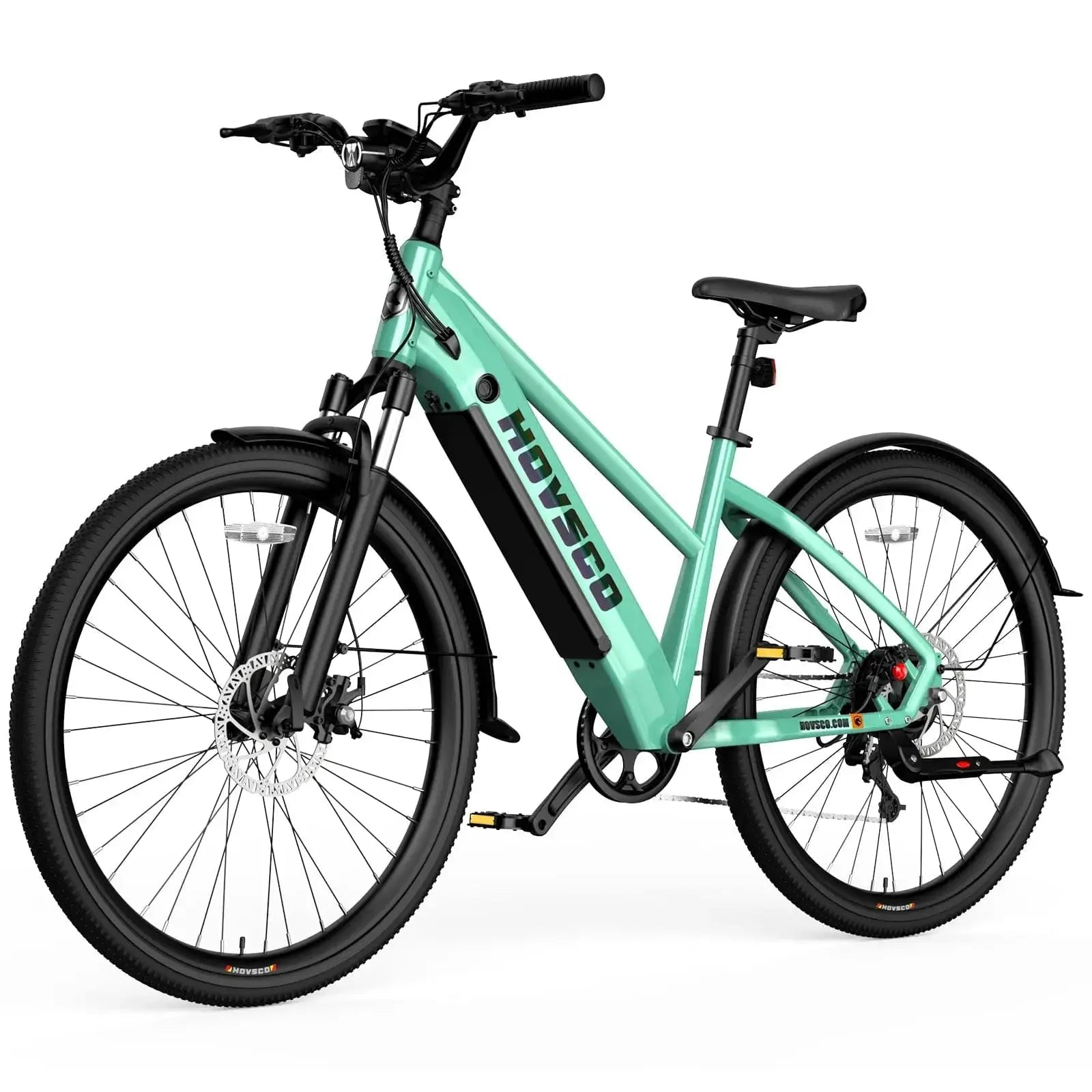 HOVSCO HovCity 27.5" Step-Thru Cruiser Electric Bike For Adults - Green Vista Living
