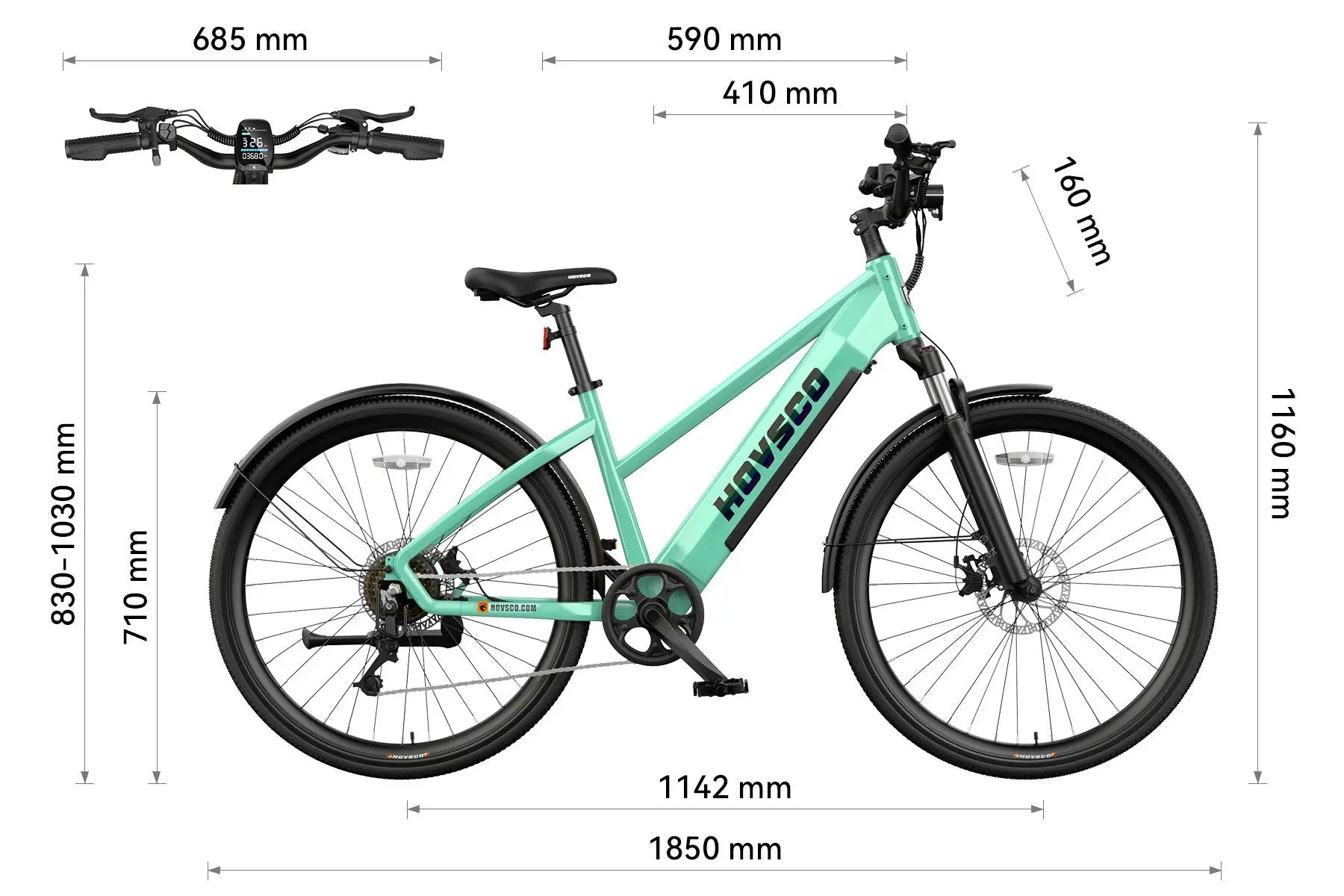 HOVSCO HovCity 27.5" Step-Thru Cruiser Electric Bike For Adults - Green Vista Living