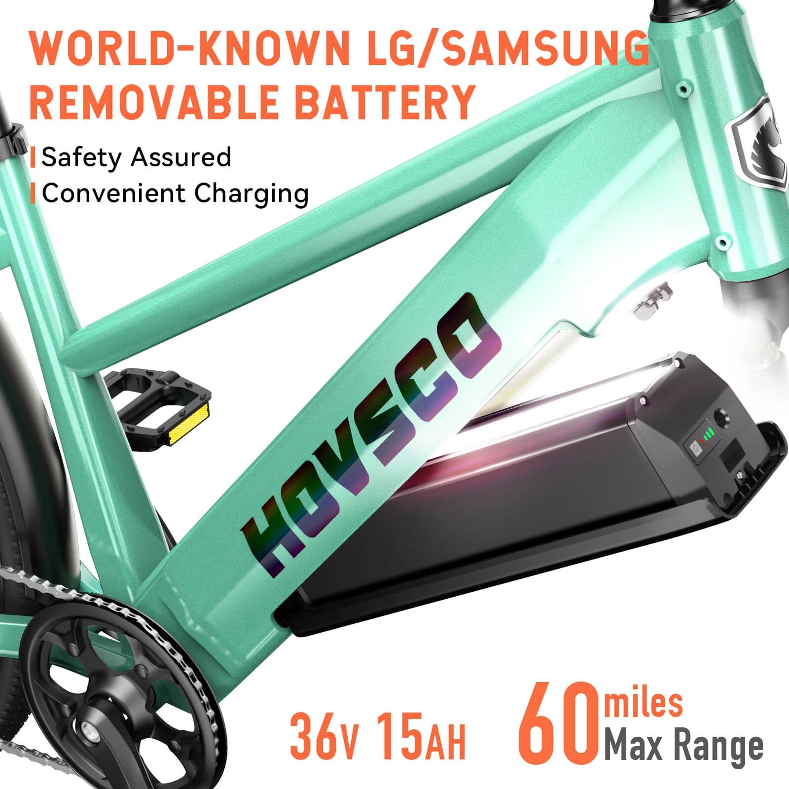 HOVSCO HovCity 27.5" Step-Thru Cruiser Electric Bike For Adults - Green Vista Living