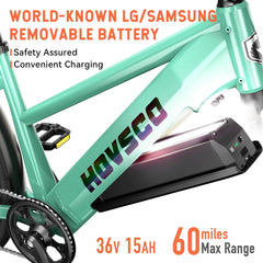 HOVSCO HovCity 27.5" Step-Thru Cruiser Electric Bike For Adults - Green Vista Living