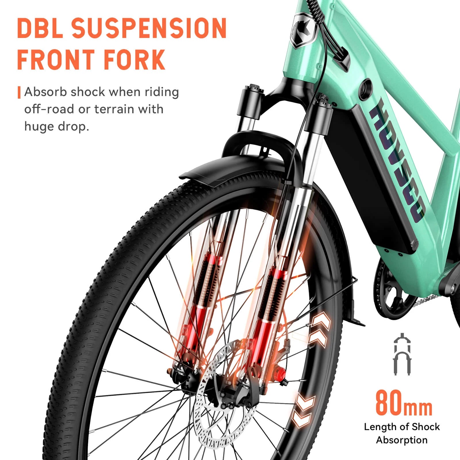 HOVSCO HovCity 27.5" Step-Thru Cruiser Electric Bike For Adults - Green Vista Living