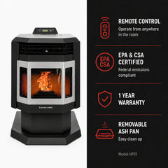 ComfortBilt HP21-SS Pellet Stove - Stainless Steel Trim