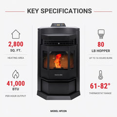 ComfortBilt HP22-N Pellet Stove Black
