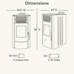 ComfortBilt HP50S Pellet Stove - Charcoal Grey/Black