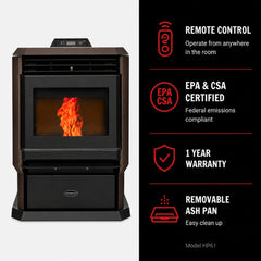 ComfortBilt HP61 Pellet Stove Dark Brown
