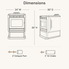 ComfortBilt HP61 Pellet Stove Dark Brown